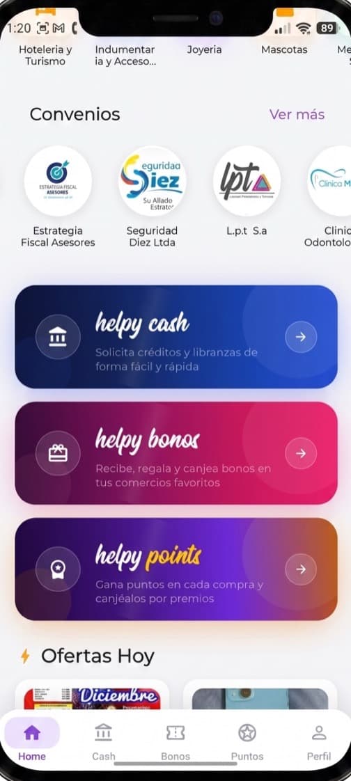 Cash, bonos y puntos